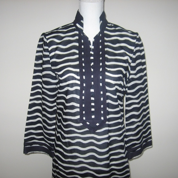 TORY BURCH Blue/White Striped Tunic Top/Dress 8 - Picture 3 of 8